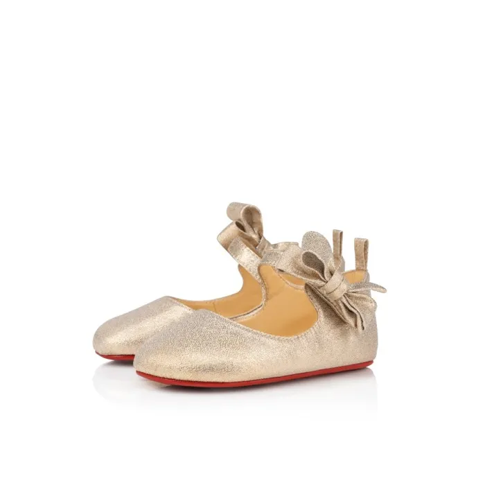 Christian Louboutin Girls Kids Lou Babe Ballerinas 8211 Lurex 8211 Gold 8211 Baby
