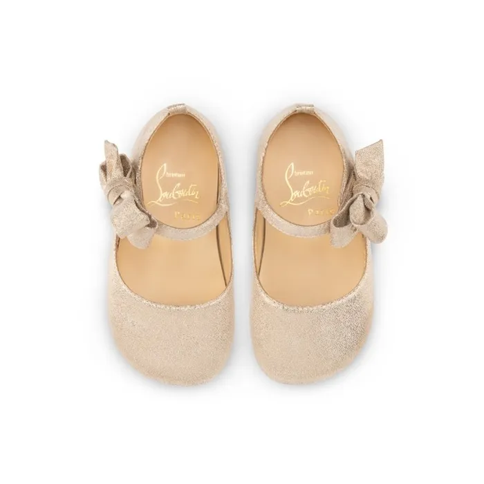 Christian Louboutin Girls Kids Lou Babe Ballerinas 8211 Lurex 8211 Gold 8211 Baby