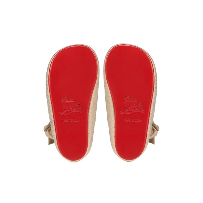 Christian Louboutin Girls Kids Lou Babe Ballerinas 8211 Lurex 8211 Gold 8211 Baby