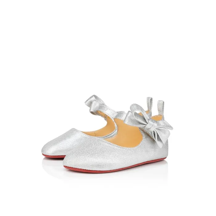 Christian Louboutin Girls Kids Lou Babe Ballerinas 8211 Lurex 8211 Silver 8211 Baby