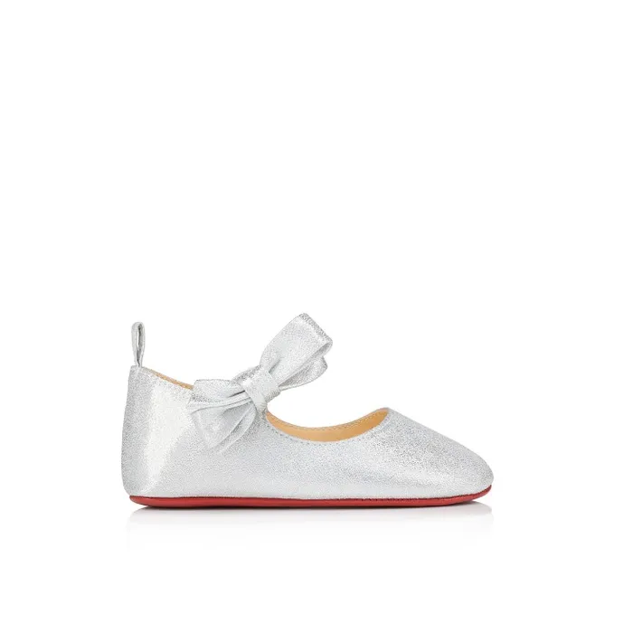 Christian Louboutin Girls Kids Lou Babe Ballerinas 8211 Lurex 8211 Silver 8211 Baby