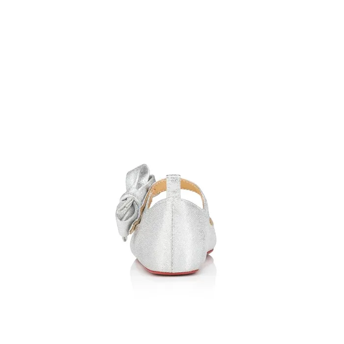 Christian Louboutin Girls Kids Lou Babe Ballerinas 8211 Lurex 8211 Silver 8211 Baby