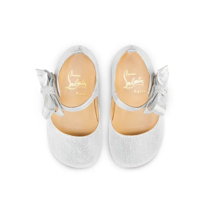 Christian Louboutin Girls Kids Lou Babe Ballerinas 8211 Lurex 8211 Silver 8211 Baby