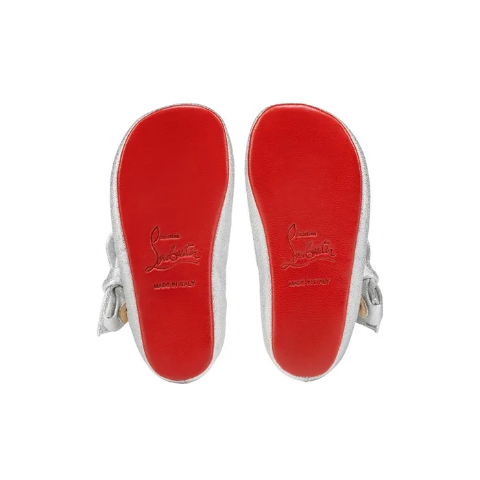 Christian Louboutin Girls Kids Lou Babe Ballerinas 8211 Lurex 8211 Silver 8211 Baby