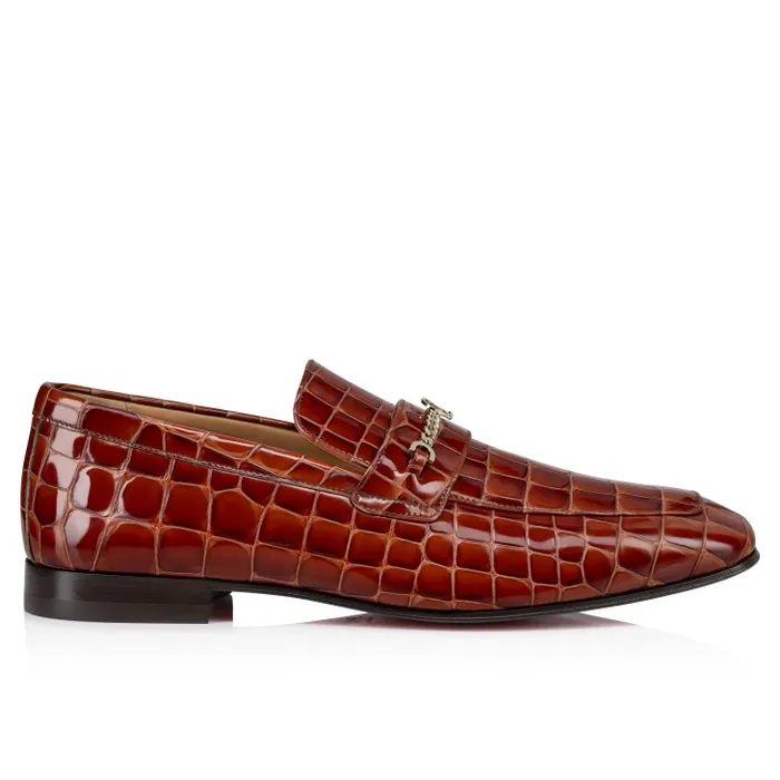 Christian Louboutin Loafers and Moccasins Men MJ Moc Loafers 8211 Alligator Embossed Calf Leather 8211 Acajou