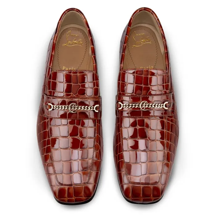 Christian Louboutin Loafers and Moccasins Men MJ Moc Loafers 8211 Alligator Embossed Calf Leather 8211 Acajou