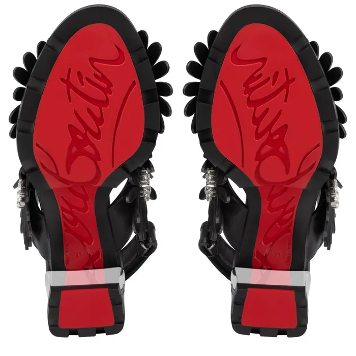 Christian Louboutin Platforms Women Floralou 100 Mm Sandals 8211 Nappa Leather And Suede 8211 Black
