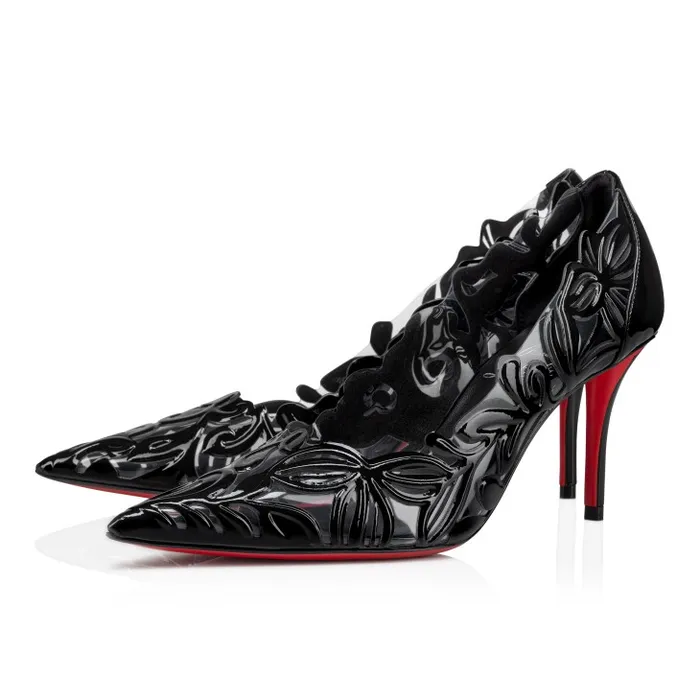 Christian Louboutin Pumps Women Apostropha Petunia 80 Mm Pumps 8211 PVC And Patent Leather 8211 Black