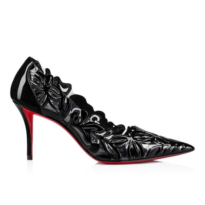 Christian Louboutin Pumps Women Apostropha Petunia 80 Mm Pumps 8211 PVC And Patent Leather 8211 Black