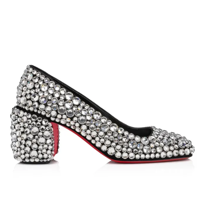 Christian Louboutin Pumps Women Minny Maxi Strass 70 Mm Pumps 8211 Suede And Strass 8211 Silver