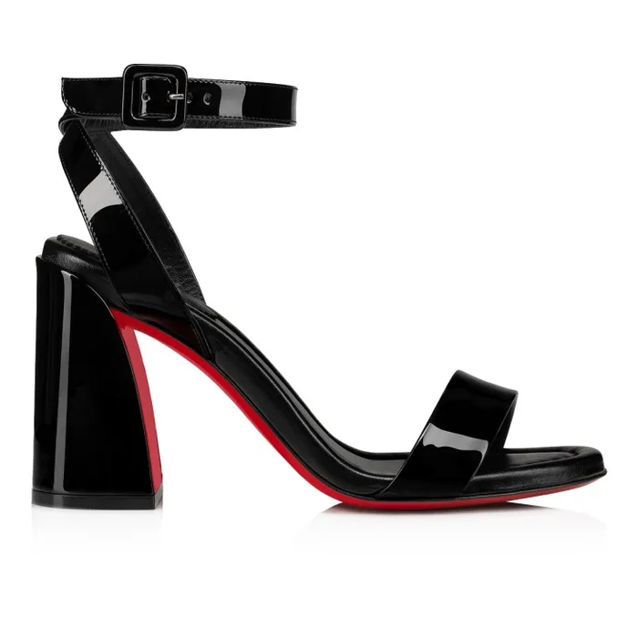 Christian Louboutin Sandals and Slides Women Miss Sabina 85 Mm Strappy Sandals 8211 Patent Calf Leather 8211 Black
