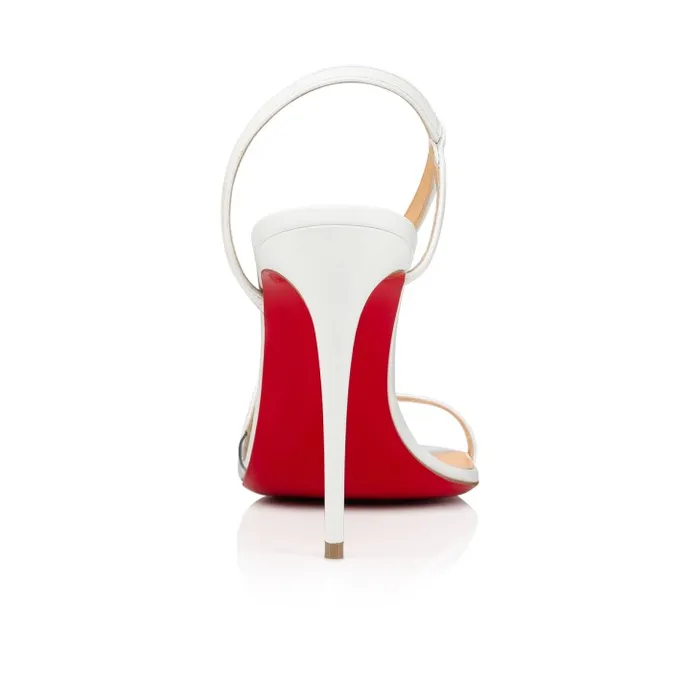 Christian Louboutin Sandals and Slides Women Rosalie 100 Mm Sandals 8211 Leather And PVC 8211 Bianco