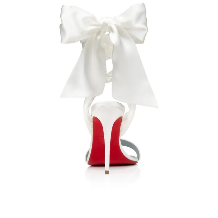Christian Louboutin Sandals and Slides Women Sandale Du Dsert 100 Mm Sandals 8211 Crepe Satin 8211 Off White