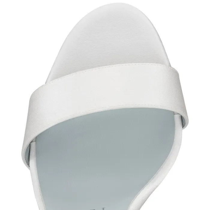 Christian Louboutin Sandals and Slides Women Sandale Du Dsert 100 Mm Sandals 8211 Crepe Satin 8211 Off White