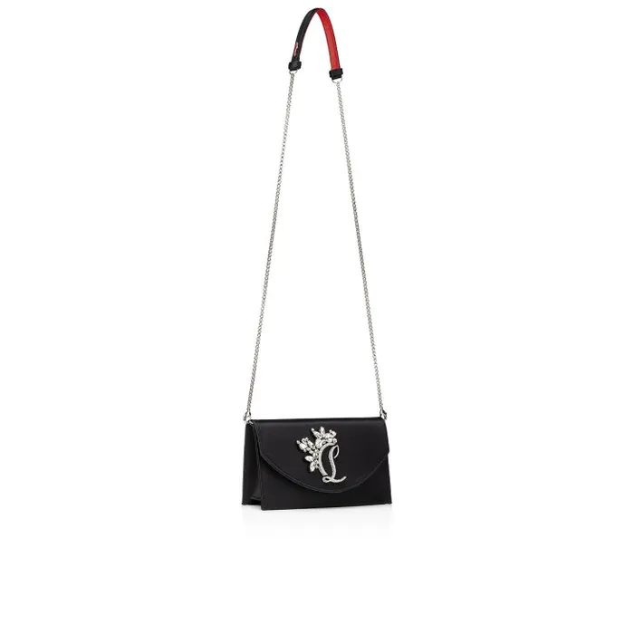 Christian Louboutin Shoulder Bags Women Loubi54 Clutch 8211 Crepe Satin And Strass Queeny 8211 Black