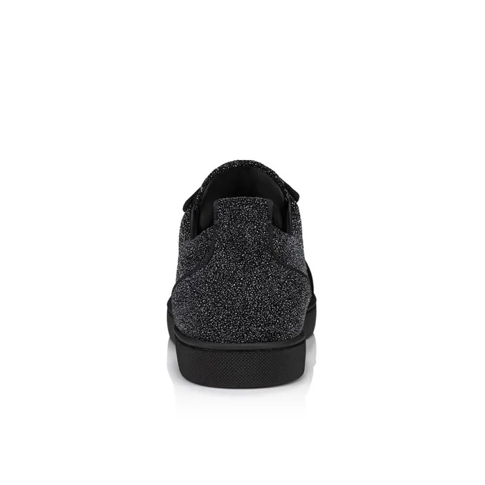 Christian Louboutin Sneakers Men Louis Junior P Pik Pik Strass Sneakers 8211 Suede Leather Comete And Strass 8211 Black