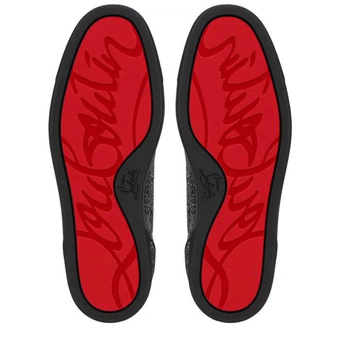 Christian Louboutin Sneakers Men Louis Junior P Pik Pik Strass Sneakers 8211 Suede Leather Comete And Strass 8211 Black