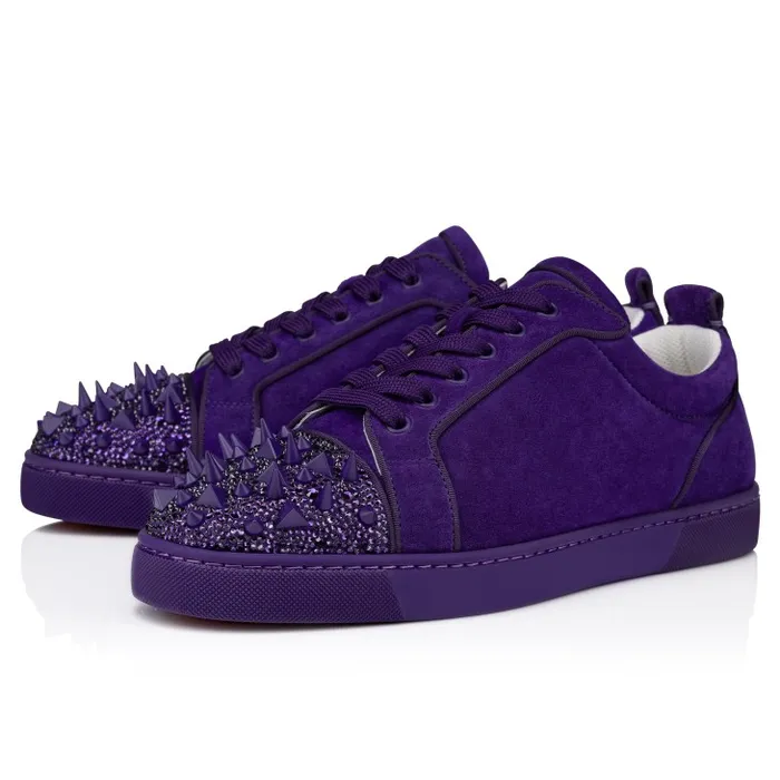 Christian Louboutin Sneakers Men Louis Junior P Pik Pik Strass Sneakers 8211 Veau Velours 8211 Jacaranda
