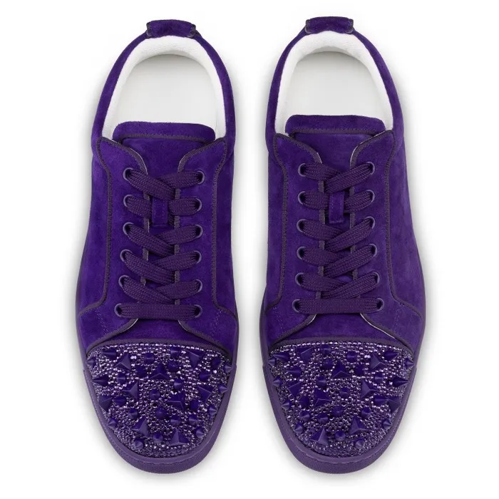 Christian Louboutin Sneakers Men Louis Junior P Pik Pik Strass Sneakers 8211 Veau Velours 8211 Jacaranda