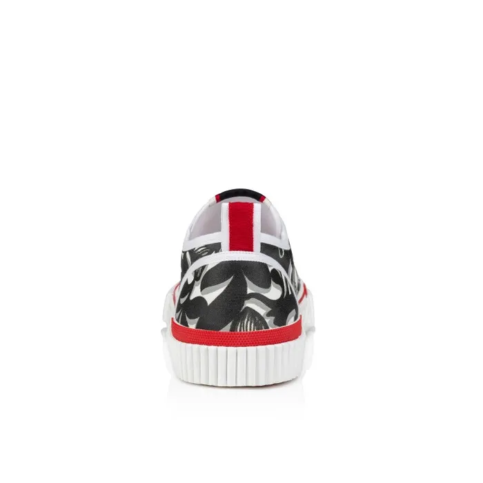 Christian Louboutin Sneakers Men Pedro Junior Sneakers 8211 Petunia Printed Fabric 8211 Black