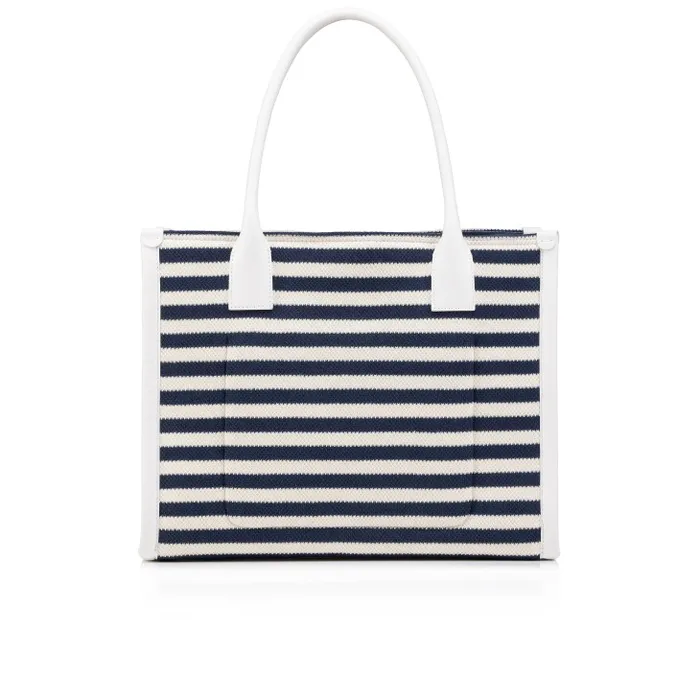 Christian Louboutin Totes Women By My Side Large Tote Bag 8211 Malha Printed Fabric 8211 Blue