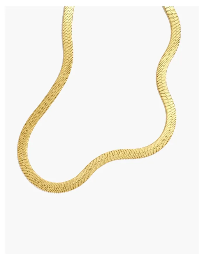 Chunky Herringbone Chain Necklace Vintage Gold Women Madewell Necklaces