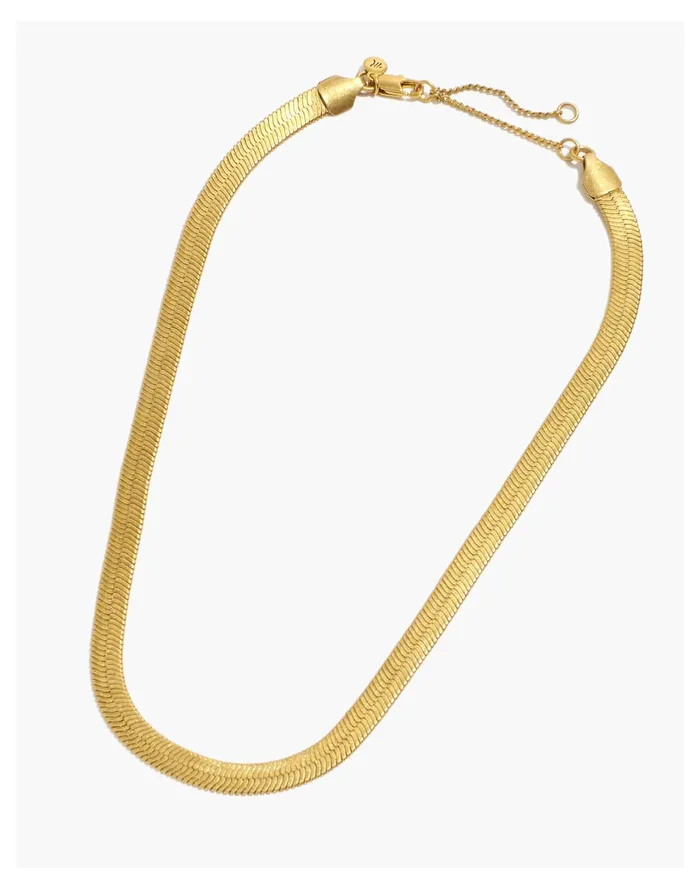 Chunky Herringbone Chain Necklace Vintage Gold Women Madewell Necklaces