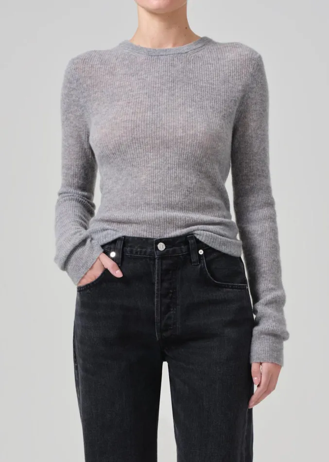 Citizens Of Humanity Alessia Crewneck Sweater In Dark Heather Grey Women Tops