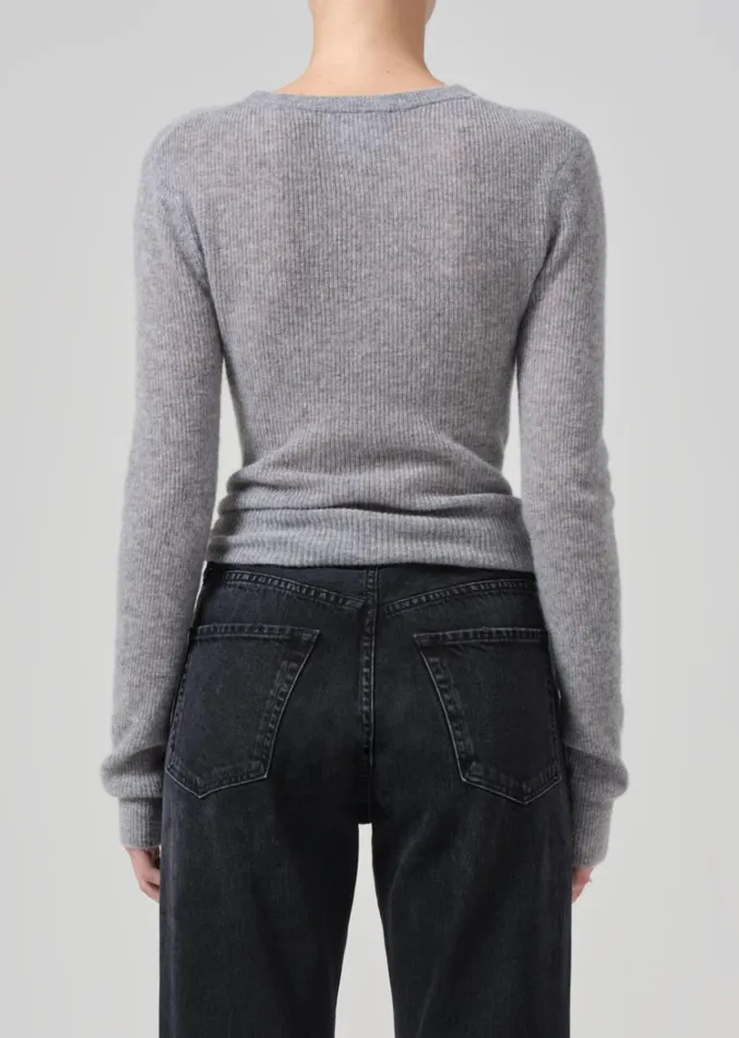 Citizens Of Humanity Alessia Crewneck Sweater In Dark Heather Grey Women Tops