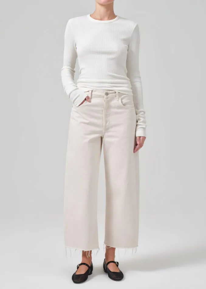 Citizens Of Humanity Ayla Raw Hem Crop In Almondette Women Jeans
