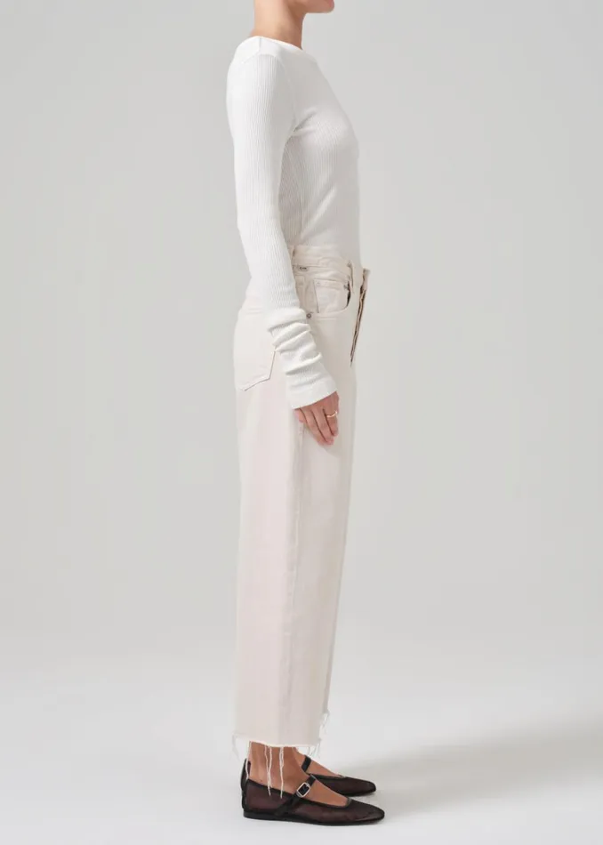 Citizens Of Humanity Ayla Raw Hem Crop In Almondette Women Jeans