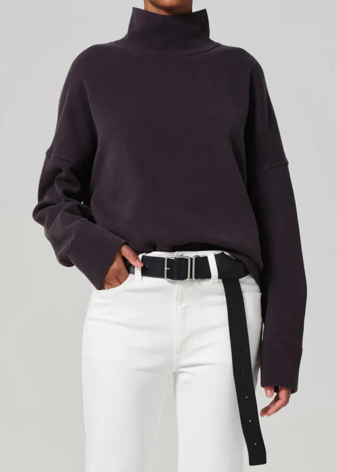 Citizens Of Humanity Cara Turtleneck In Charcoal Women Tops