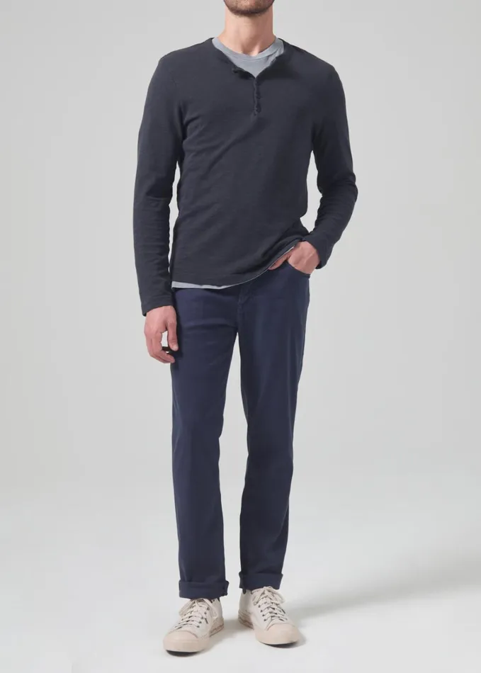 Citizens Of Humanity Gage Slim Straight Stretch Linen In Night Flight Men Pants