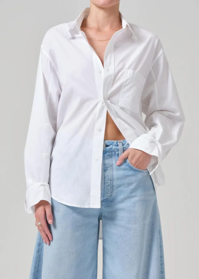 Citizens Of Humanity Kayla Shirt In Optic White Women Tops