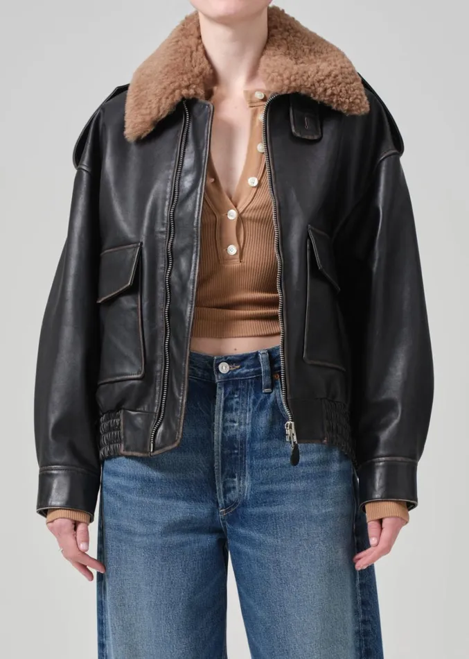 Citizens Of Humanity Santiago Pilot Jacket In Hickory Women Jackets and Coats
