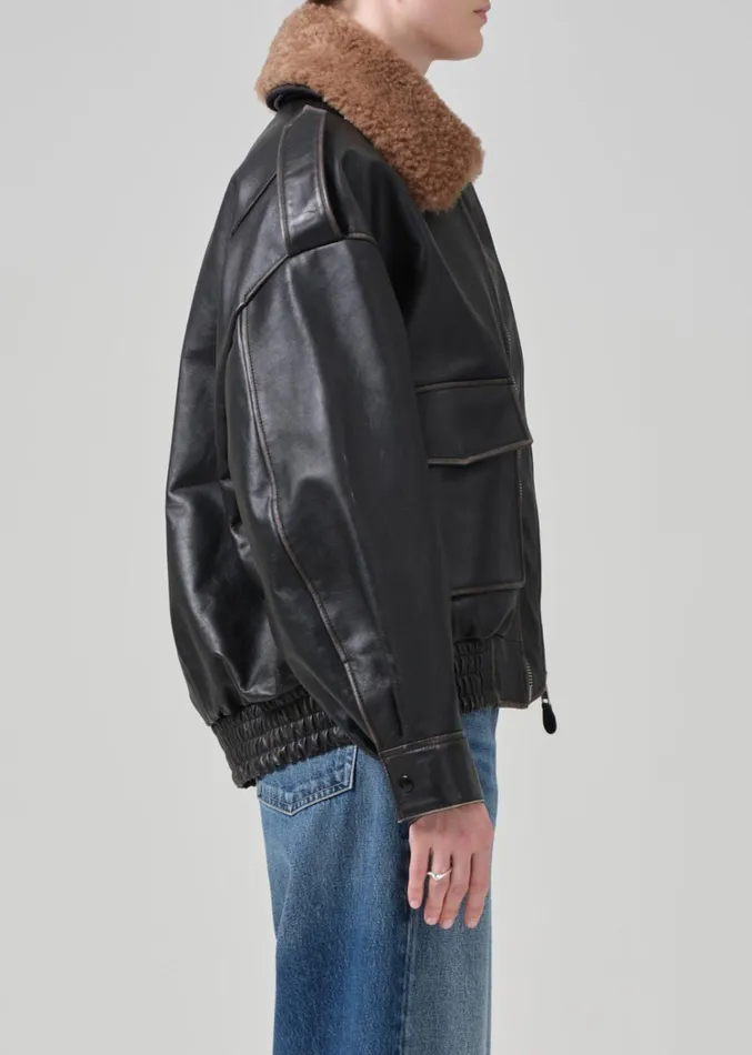Citizens Of Humanity Santiago Pilot Jacket In Hickory Women Jackets and Coats