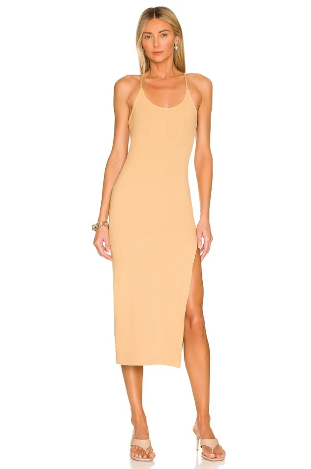 Clara Midi Dress Golden Tan Women Lovers Friends Dresses