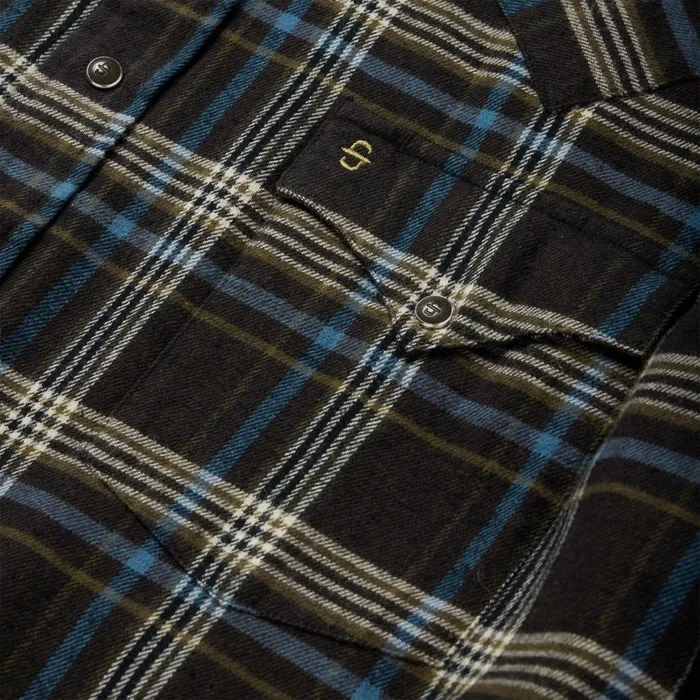 Classic Cut Men Stetson Brown Plaid Flannel Western Shirt Brown