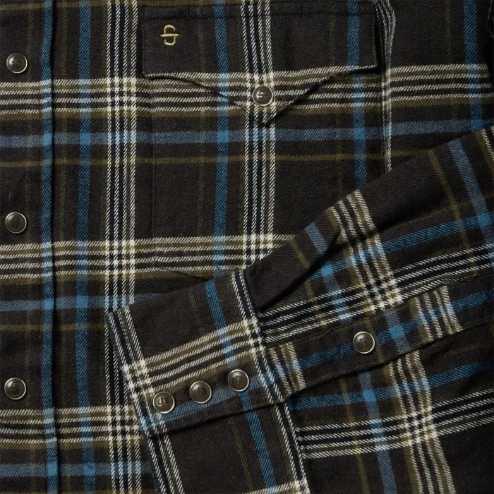 Classic Cut Men Stetson Brown Plaid Flannel Western Shirt Brown