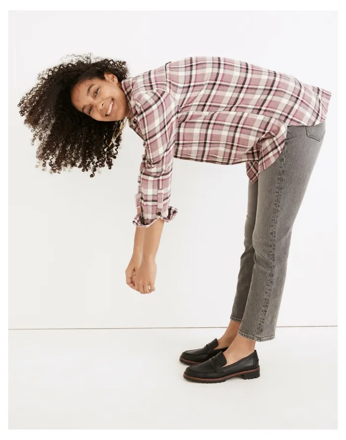 Classic Ex Boyfriend Shirt In Cornado Plaid Faded Fig Women Madewell Tops and Shirts Classic Ex Boyfriend Shirt In Cornado Plaid Faded Fig Women Madewell Tops and Shirts