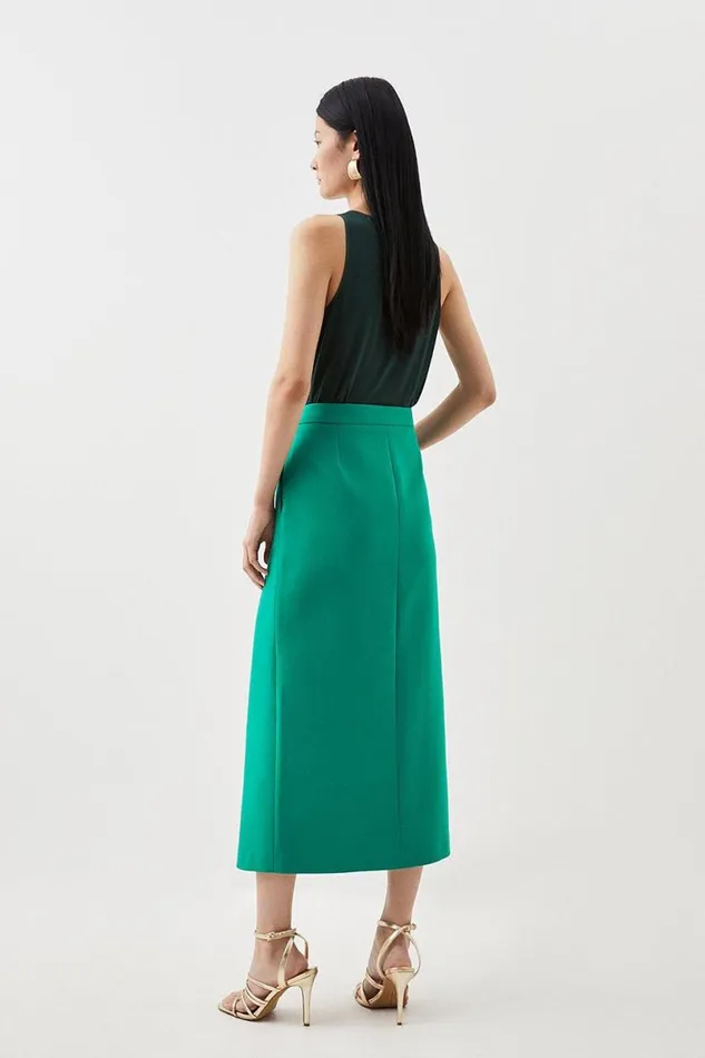 Clean Tailored Maxi Skirt Green Women Karen Millen Skirts