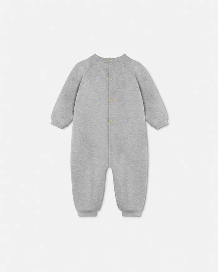 Clothing Kids Versace Embroidered Medusa Baby Sleepsuit Gray