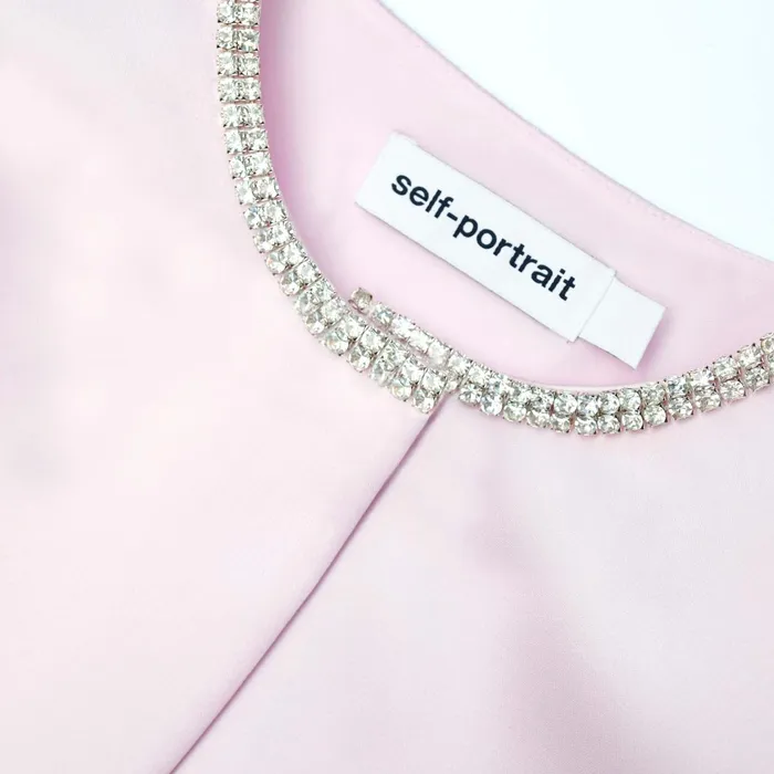 CoOrds Women Self Portrait Pink Satin Bolero Jacket