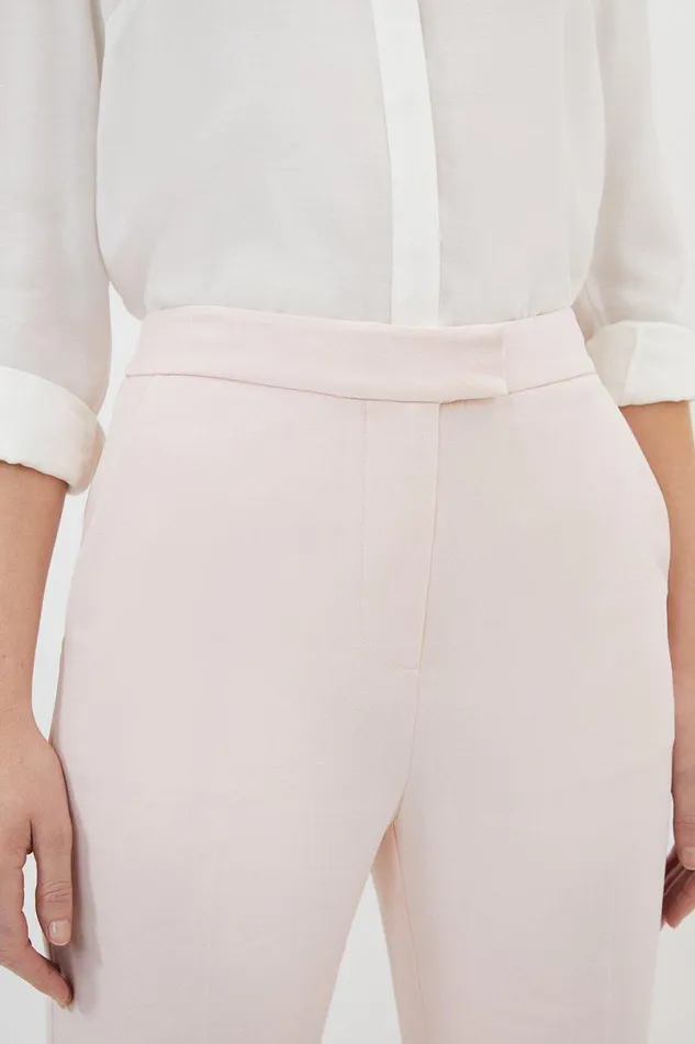Compact Viscose Slim Leg Tailored Trousers Blush Women Karen Millen CoOrds