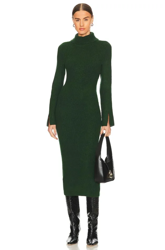 Coralie Knit Dress Dark Green Women Lovers Friends Dresses