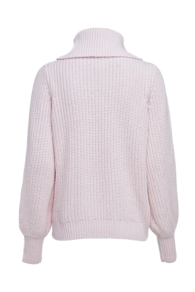Corded Roll Neck Knit Ice Pink Women Holland Cooper Knitwear Corded Roll Neck Knit Ice Pink Women Holland Cooper Knitwear
