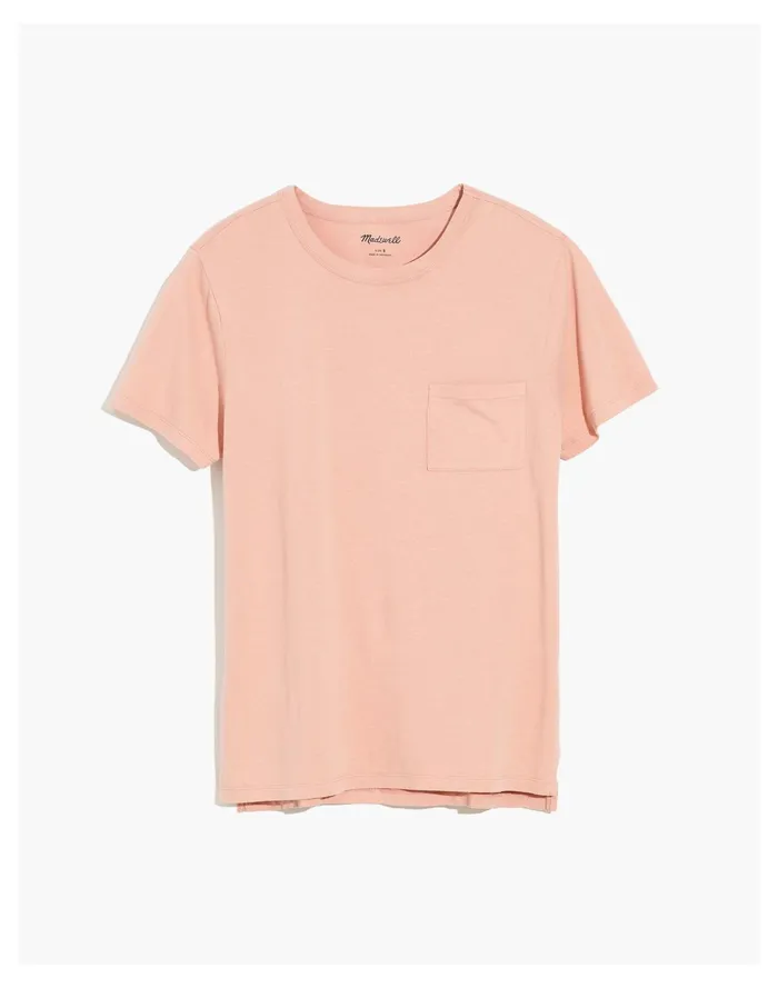 Cotton Hemp Pocket Tee Dusty Blush Men Madewell Tees