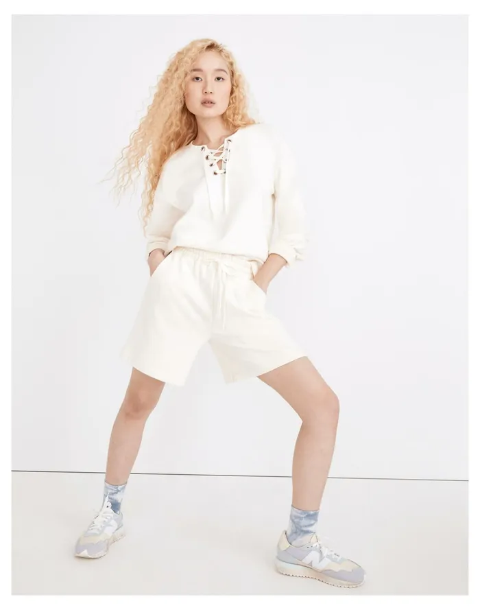 Cotton Hemp Pull On Sweatshorts Antique Cream Women Madewell Sweatshirts and Sweatpants Cotton Hemp Pull On Sweatshorts Antique Cream Women Madewell Sweatshirts and Sweatpants