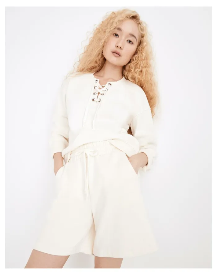 Cotton Hemp Pull On Sweatshorts Antique Cream Women Madewell Sweatshirts and Sweatpants Cotton Hemp Pull On Sweatshorts Antique Cream Women Madewell Sweatshirts and Sweatpants