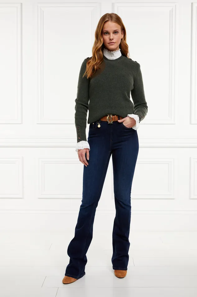 Country Crew Neck Knit Forest Marl Women Holland Cooper Knitwear